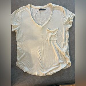 Abercrombie & Fitch Cream Short Sleeve Relaxed T-Shirt
